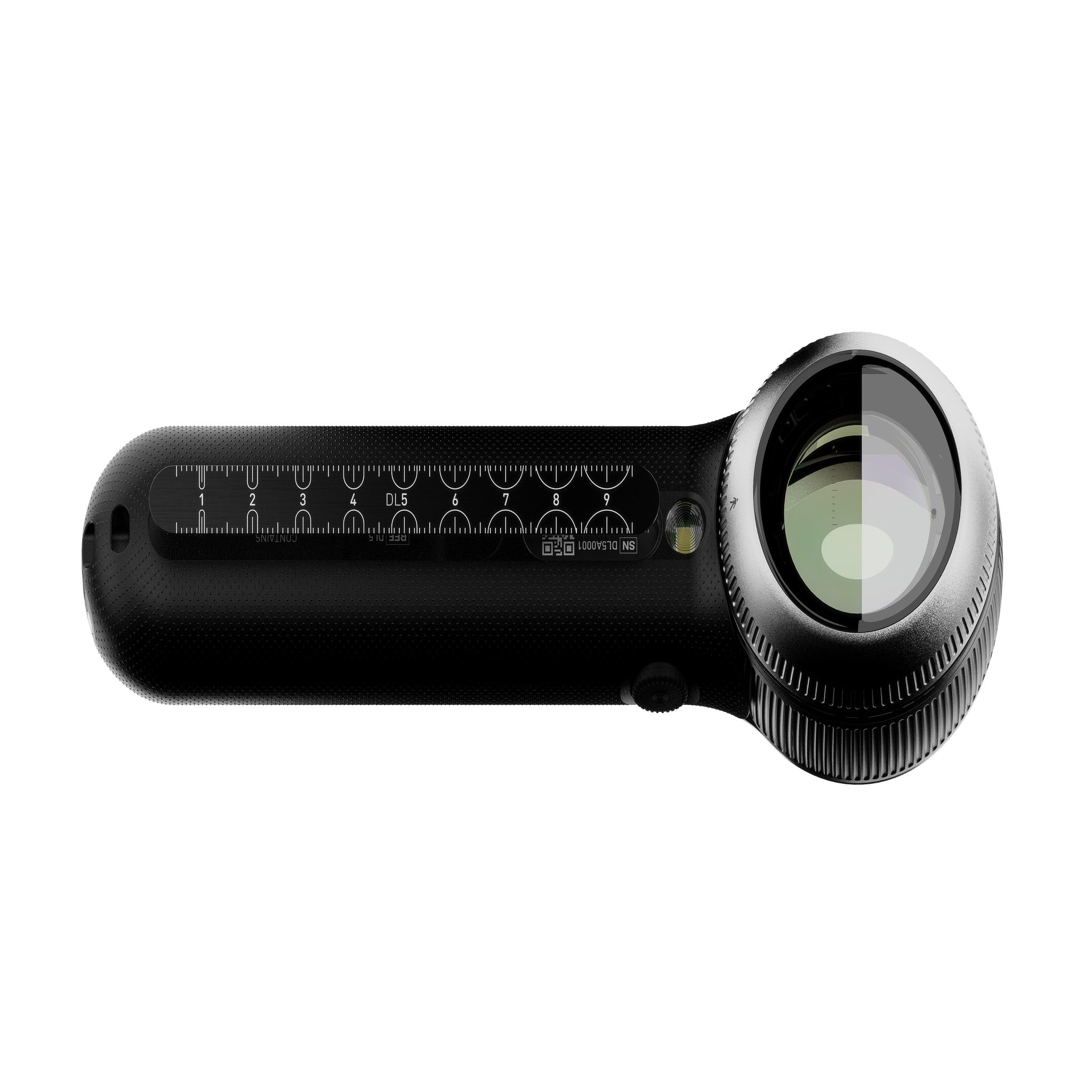 Front view of DermLite DL5 with ruler magnetically attached.