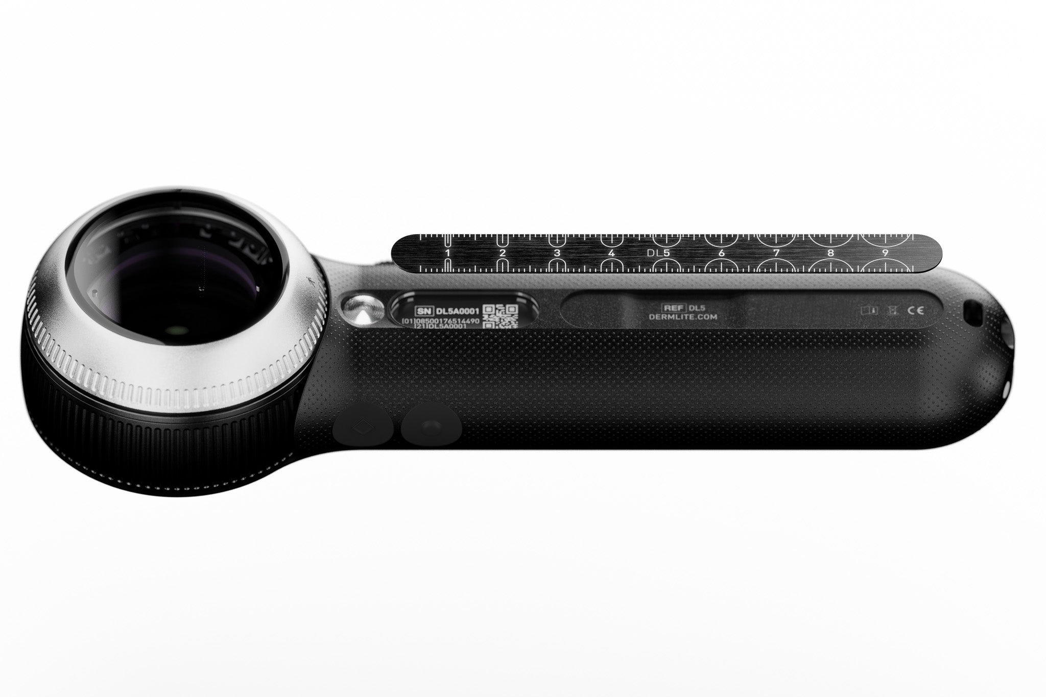 DermLite DL5 with ruler slightly raised.