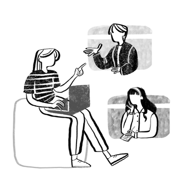 Group of colleagues communicating with each other