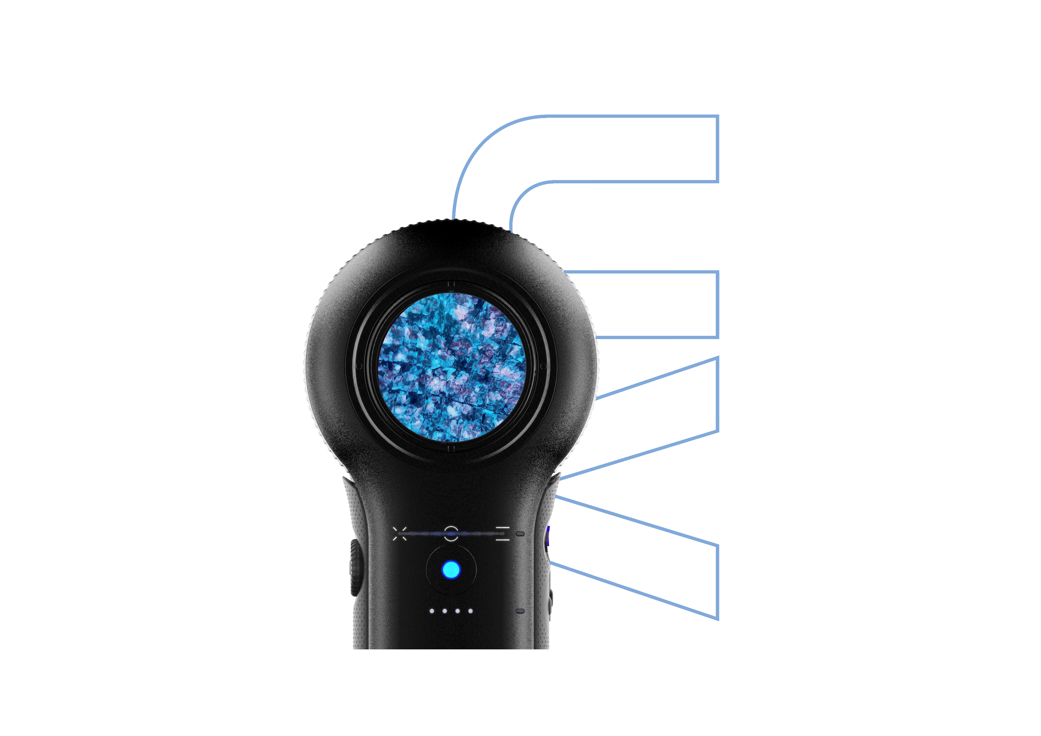 DermLite DL5 Plus viewing a lesion in UV mode