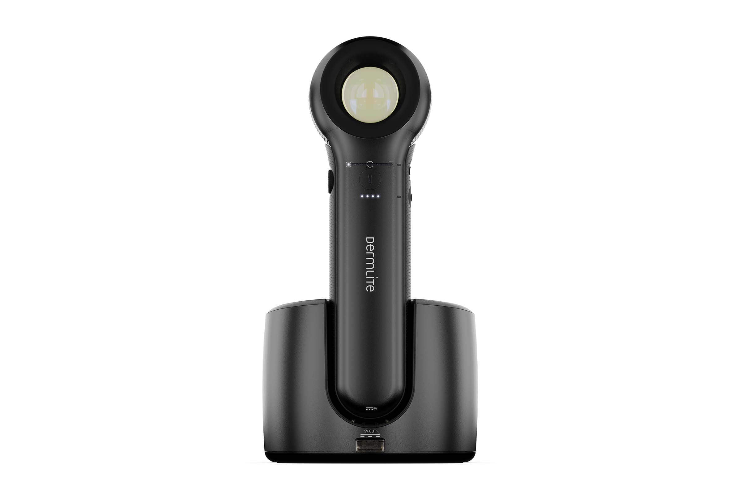 DermLite DL5 dermatoscope with charging base.