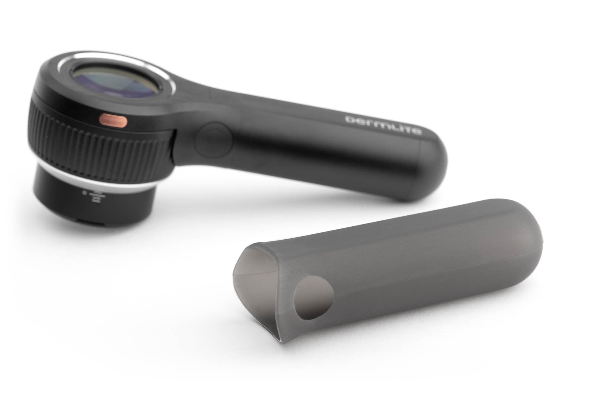 DermLite DL4 dermatoscope with silicone sleeve.
