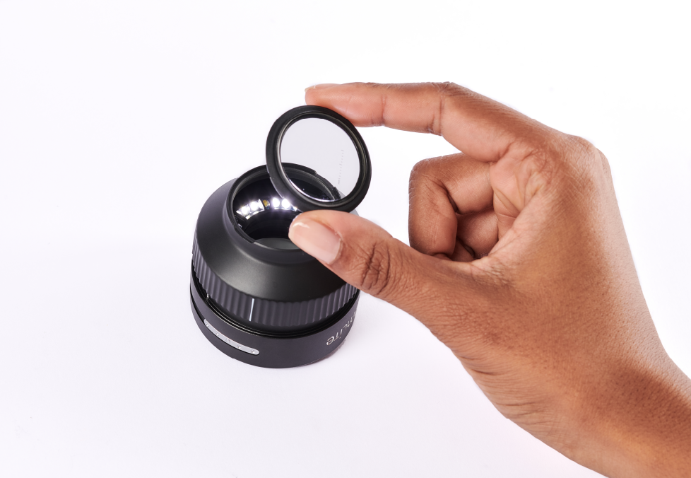 DermLite Foto X dermatoscope with removable lens.