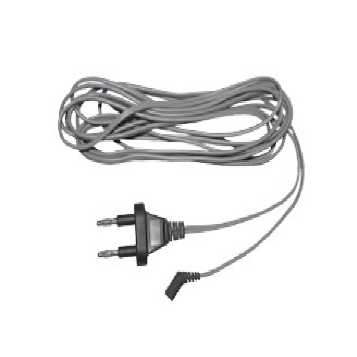 Reusable bipolar cord that attaches to Hyfrecator reusable bipolar forceps and connects them to the Hyfrecator unit