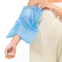The Seal-Tight PICC/dressing cover protector used by a woman