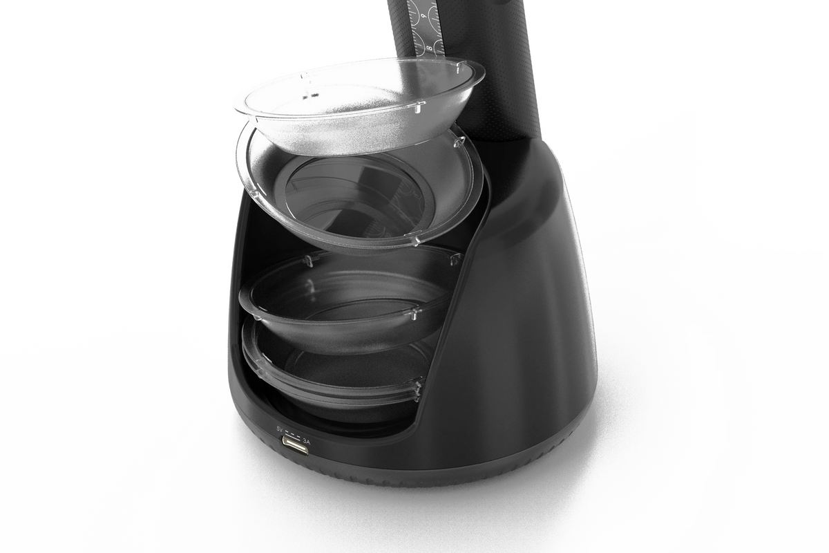 Close up of DL5 Plus charging base with Ice Caps