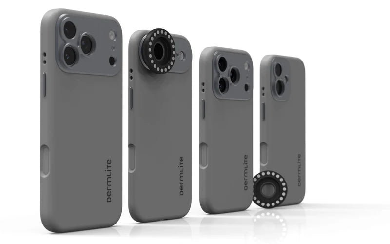 Four DermLite Connection Kits for each version of iPhone 17