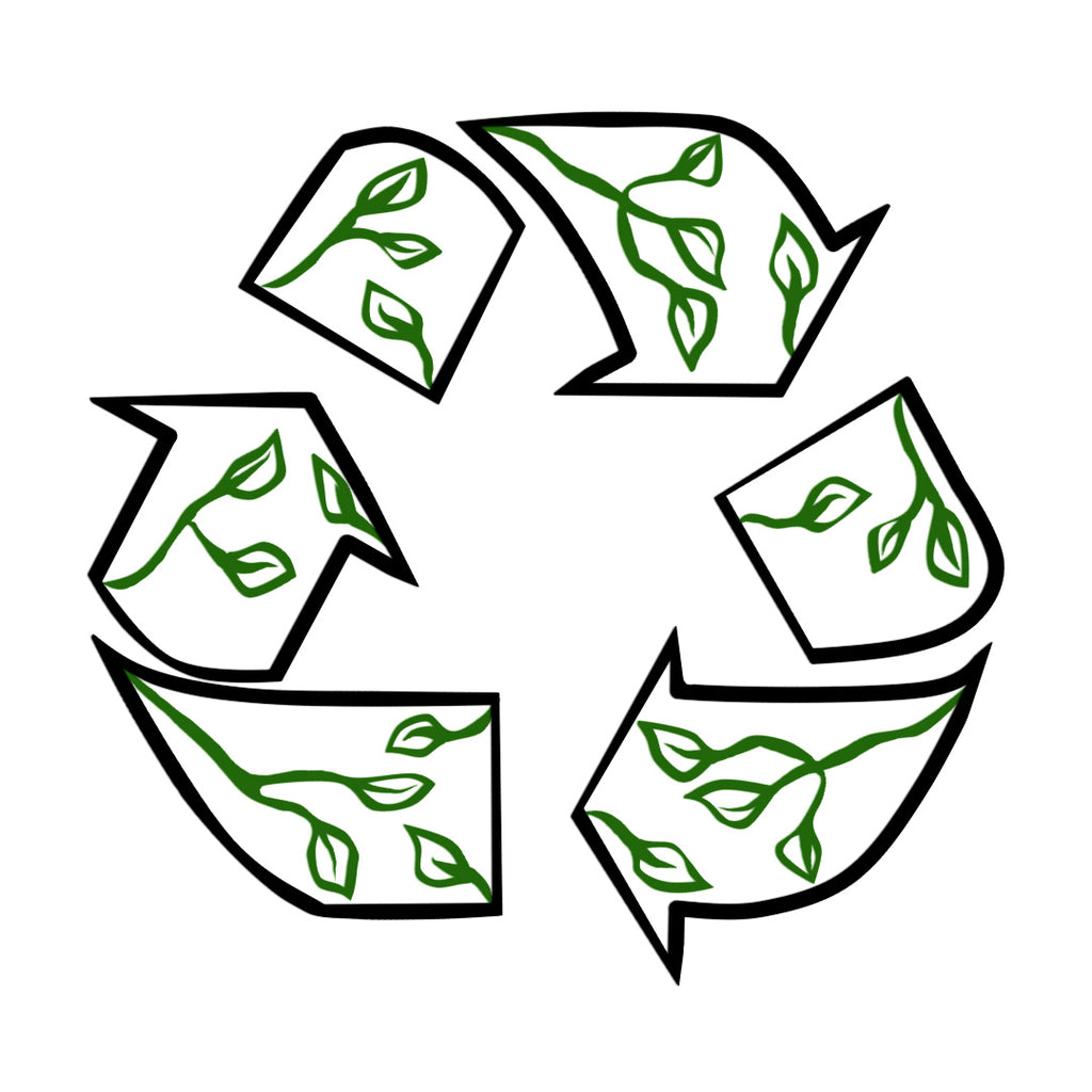 Recycling symbol with leaves