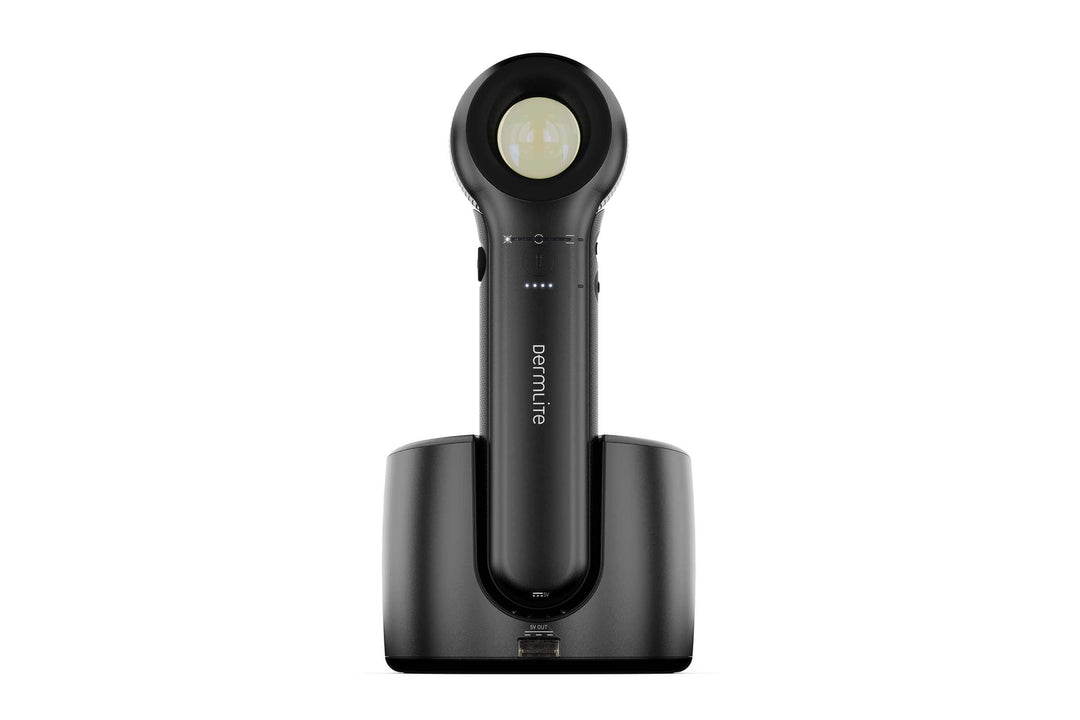 DermLite DL5 dermatoscope with charging base.