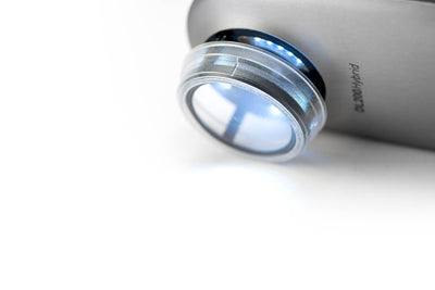 An IceCap on a DermLite DL200 Hybrid dermatoscope.